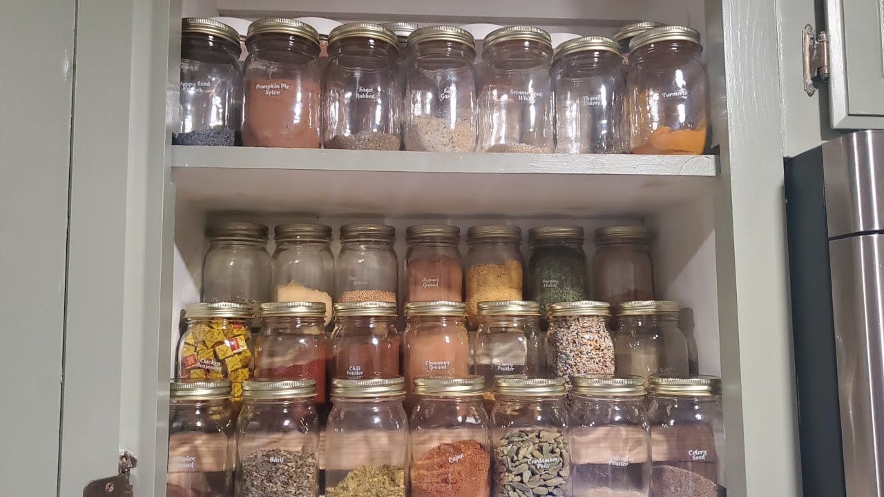 Mason Jar Spice Cabinet Organization | Pantry Challange | Scratch Cooking