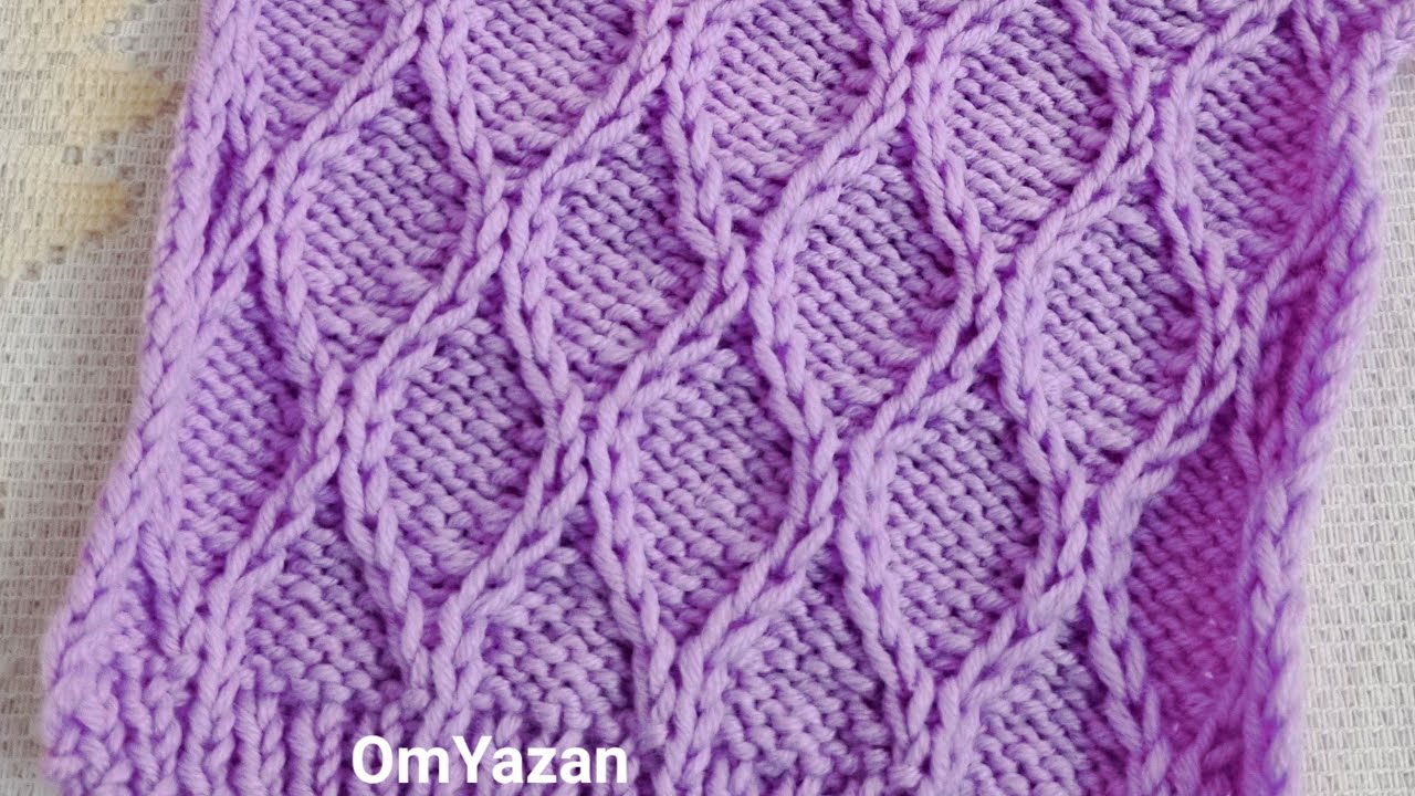 @قناة:#OmYazan Triku Crochet #تريكو: طريقةعمل ( غرزة معينات)تصلح لجميع أعمال التريكو(الجزء الاول)