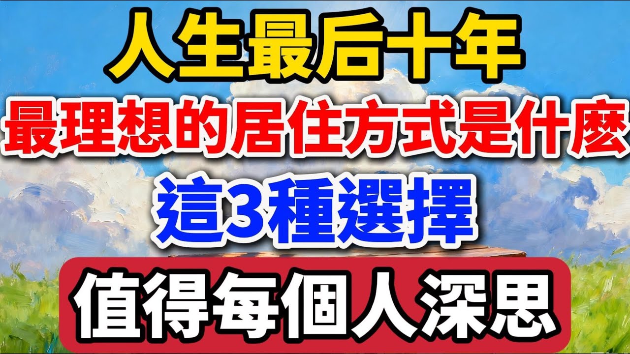 人生最後十年，最理想的居住方式是什麼？這3種選擇，值得每個老人深思【老羅愛分享】#晚年生活 #中老年生活 #退休人生 #養老規劃 #情感故事 #人生智慧 #家庭關系 #talks