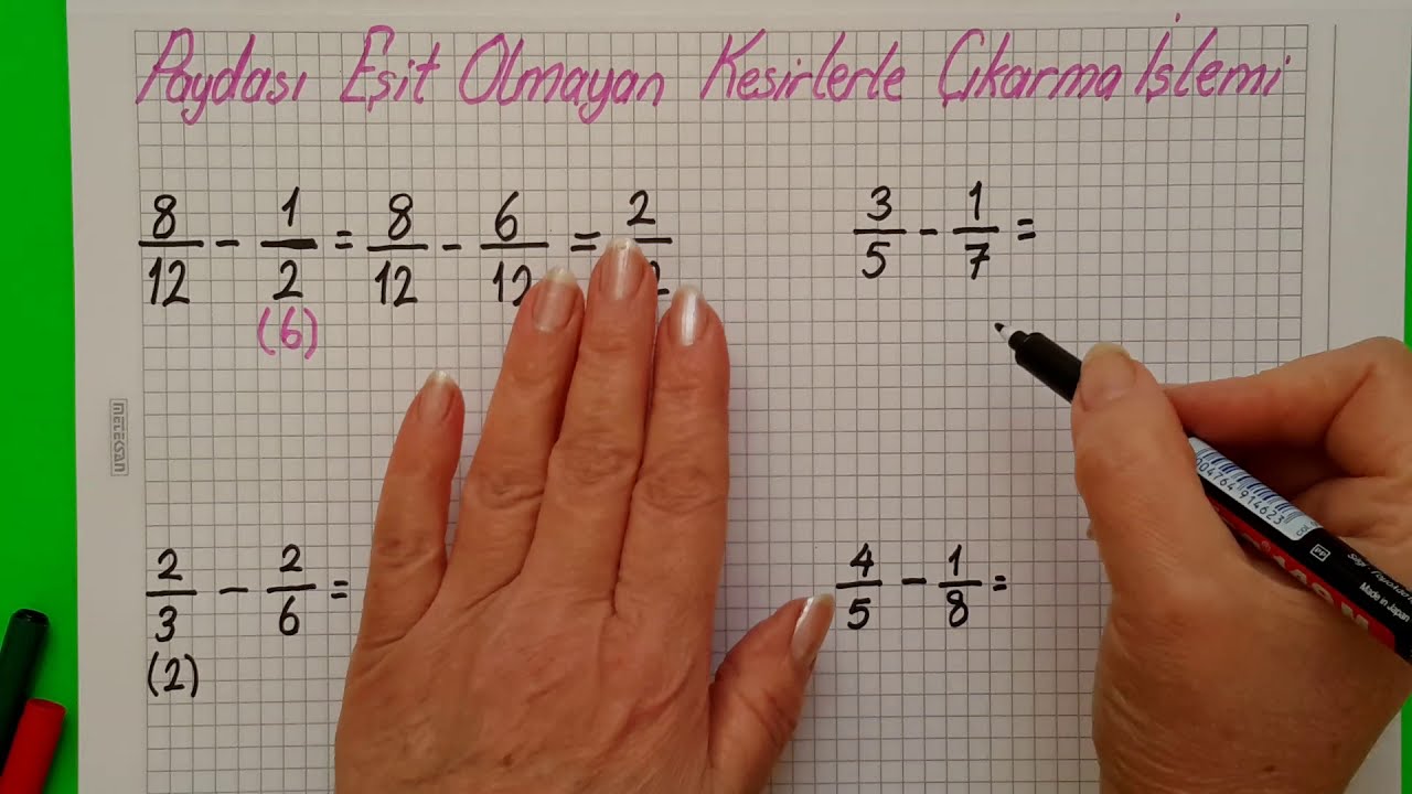 4. SINIF /  PAYDASI EŞİT OLMAYAN KESİRLERLE  ÇIKARMA  İŞLEMİ