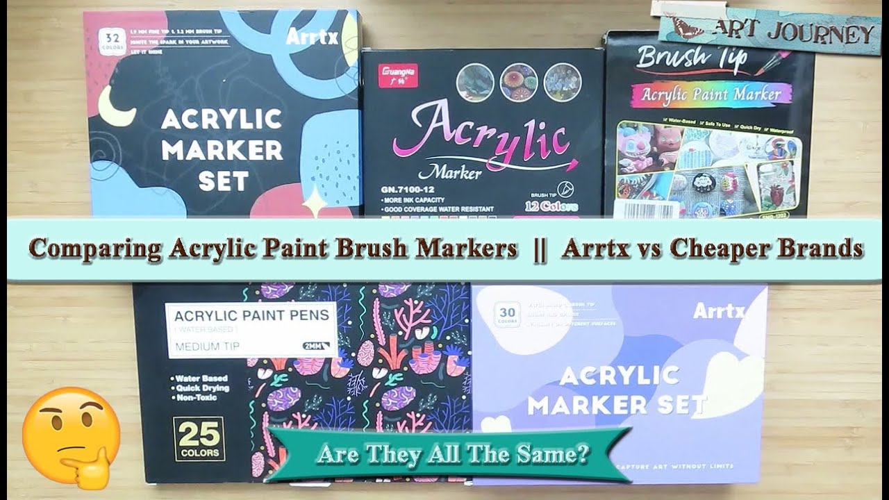Comparing Acrylic Paint Brush Markers || Arrtx vs Cheaper Brands ||  Non-Shake Paint Pens