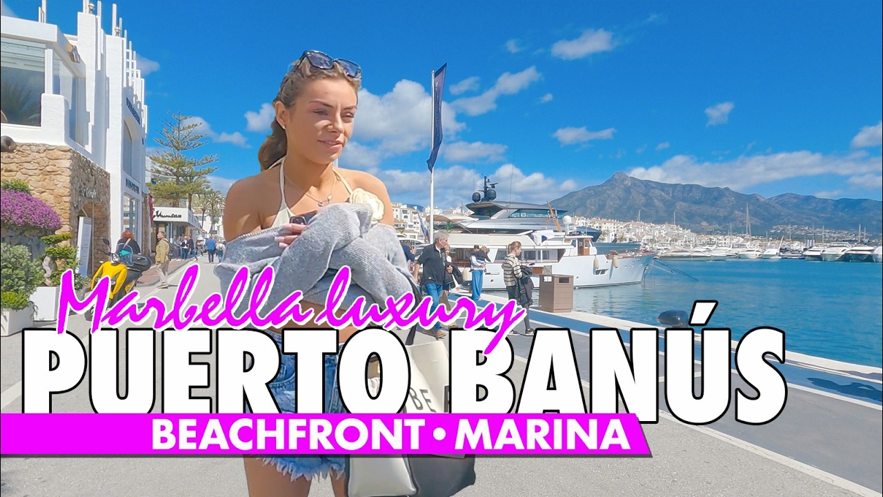 Puerto Banús marina & beachfront walk | Marbella spring 2025 | Spain virtual tour