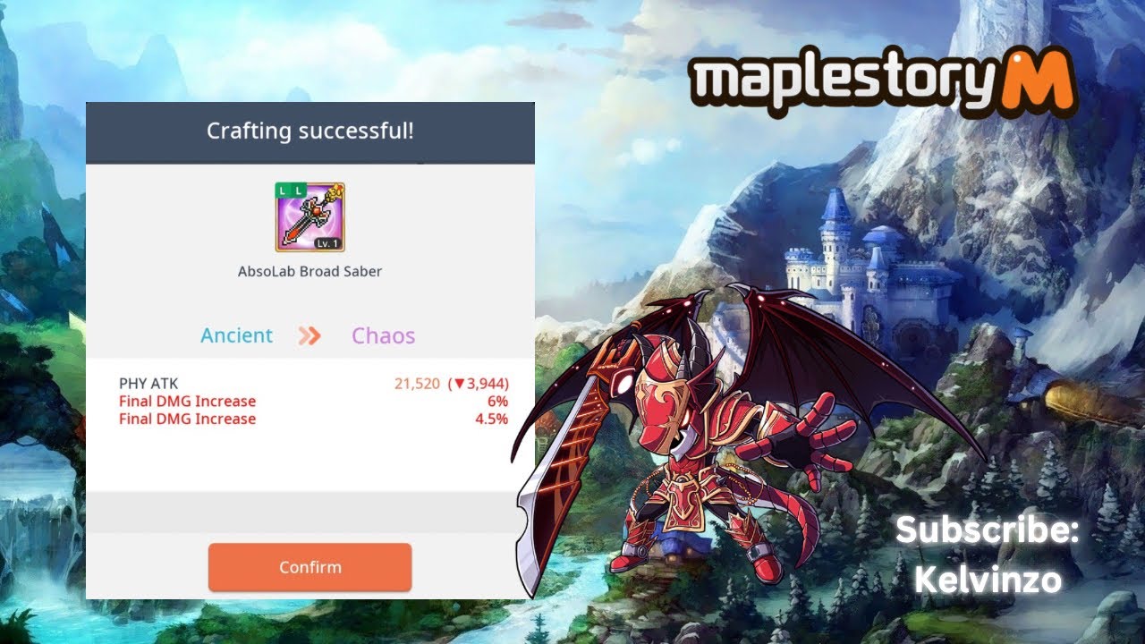 Maplestory M (楓之谷M) 🍁 Absolab Weapon Crafted ! 航海装备凑齐7件！
