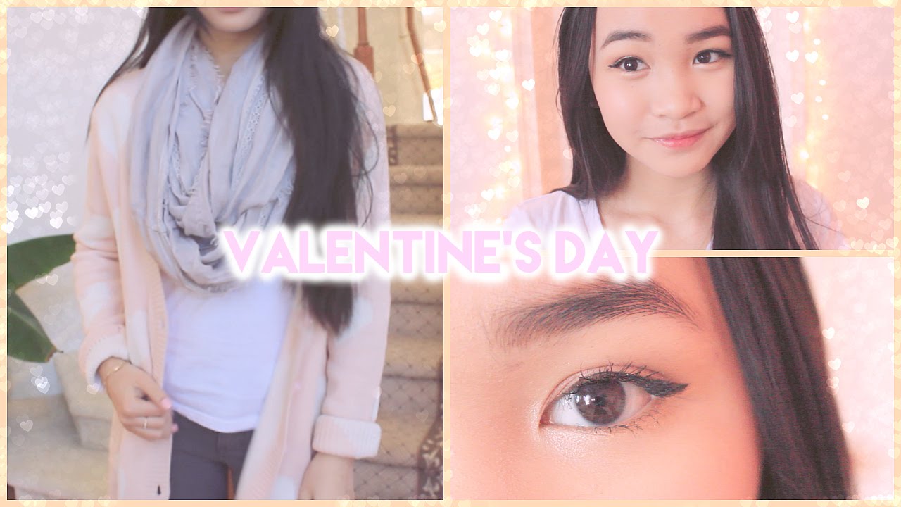 Cozy Valentine's Day Makeup&Outfit♡