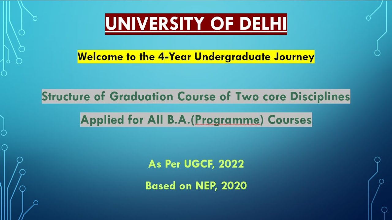 From 1st Semester to Honours Degree &ndash; DU B.A. Programme Full Academic Journey (UGCF 2022 | NEP 2020)
