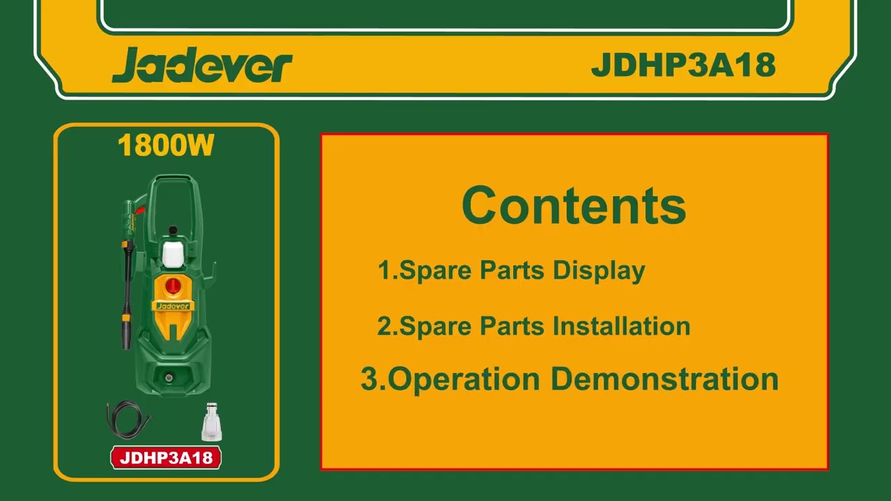 JADEVER Washing Machine 1800 Watt 130 Bar JDHP3A18