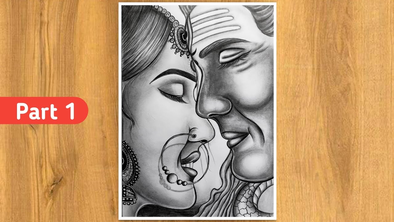 How To Draw Shiv Parvati Pencil Sketch | Simple Drawing | Mahadev And Parvati Drawing Easy |Tutorial