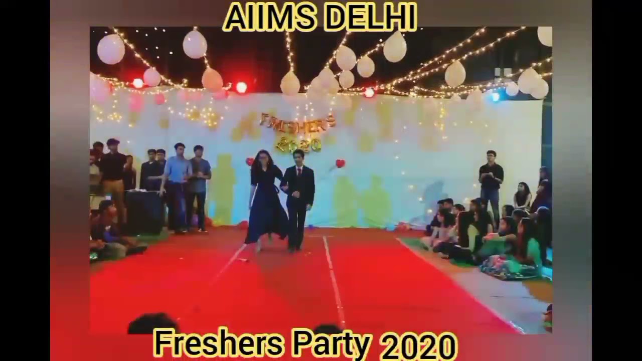 aiims delhi, freshers 2020 party dance by kartik reddy × akansha singh × shoieb aftab, awsome dance