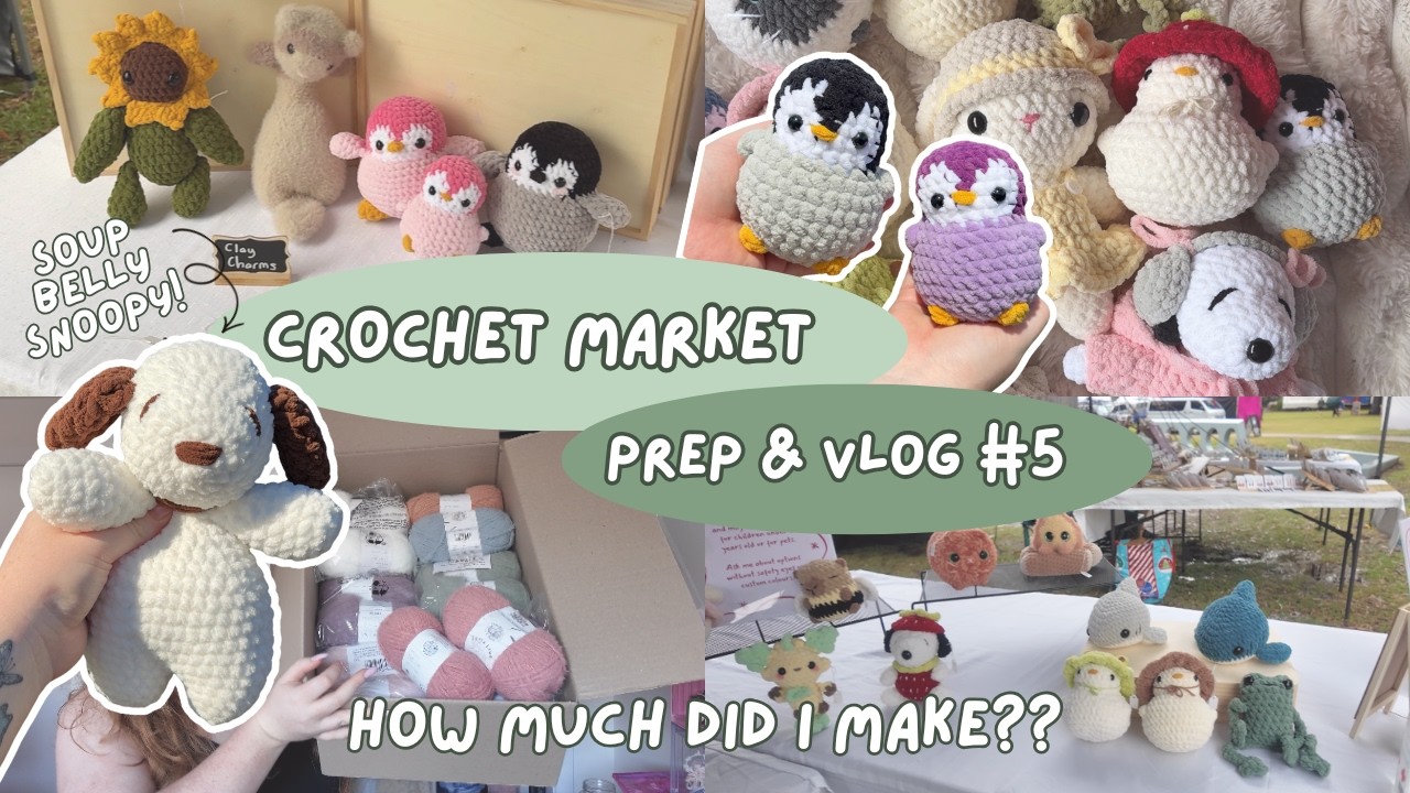 Another AMAZING MARKET Vlog!! 🧸💕 How much $$ I made, making custom orders, yarn hauls & more!