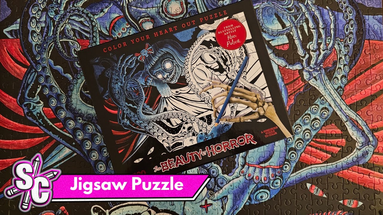 Timelapse Speed-Colouring The Beauty Of Horror Color Your Heart Out Jigsaw Puzzle By Alan Robert