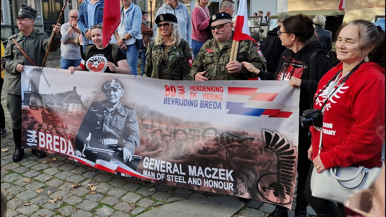 Breda 80jaar bevrijd Eerste Poolse Pantserdivisie onder leiding van generaal Maczek hpvideoBreda2024