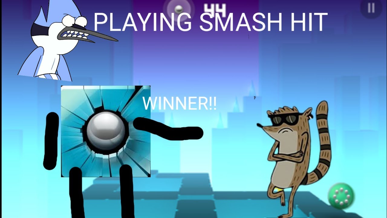 Regular show - Mordecai and rigby playing Smash Hit versus mode 