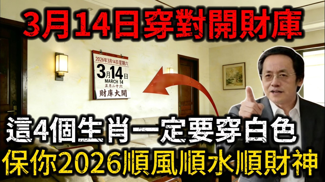 倪海廈：3月14號必看！4生肖穿白色，4種人穿藍色！保你2026順風順水順財神！#倪海廈 #生肖運勢 #黃帝內經#中醫養生