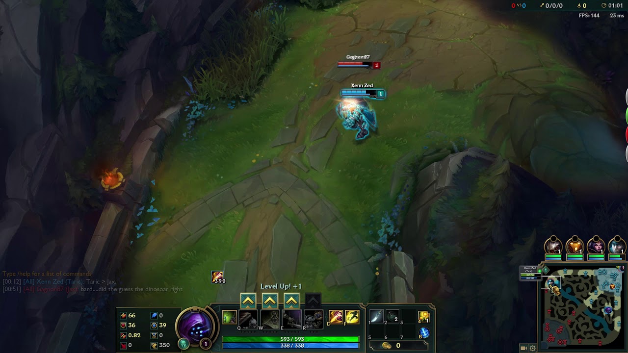 old taric vs jax 1v1 lv1