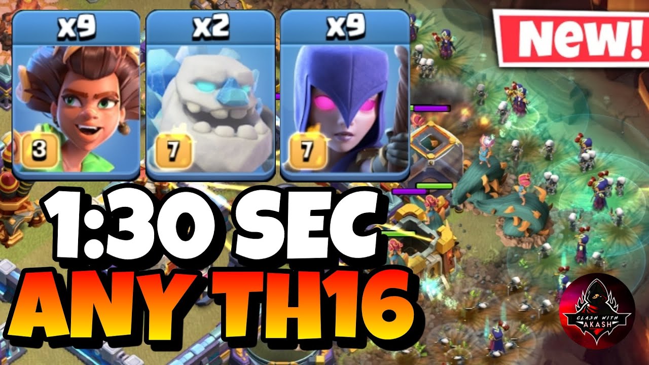 TH16 Root Rider Witch Attack Strategy | Best Th16 Attack Strategy in Clash of Clans
