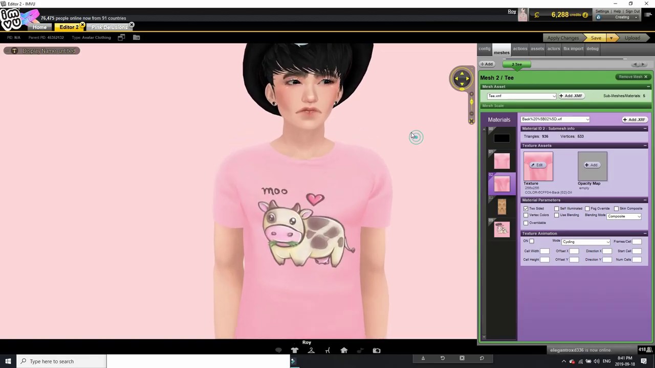 IMVU Creating: Simple T-Shirt Texturing