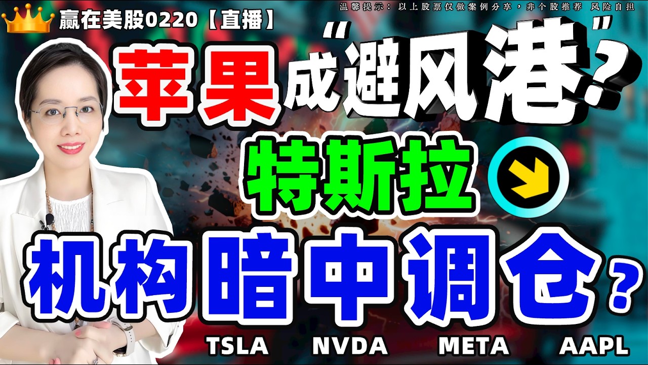 #股票|#Serena|#赢在美股|苹果成“避风港”？特斯拉机构暗中调仓，有机会吗？#TSLA #NVDA #META #AAPL