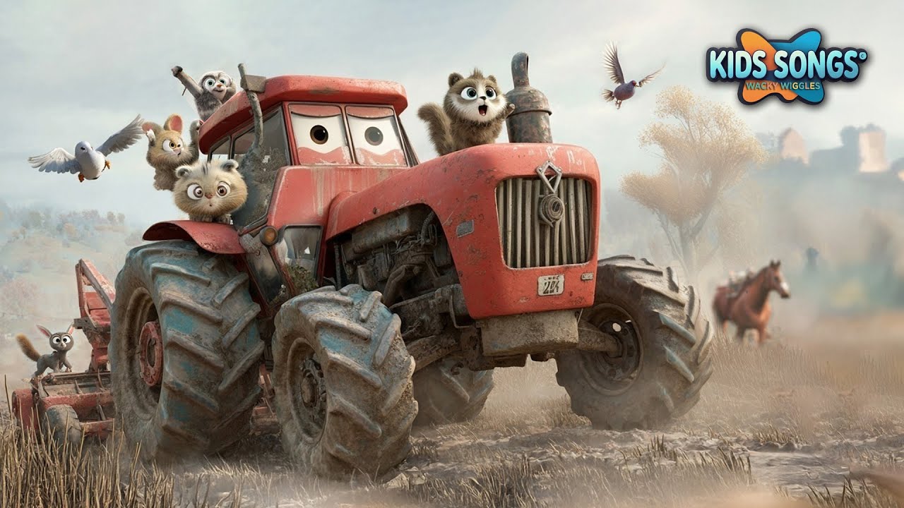 The Tractor Plows 🚜 | Farm Vehicle Song for Kids | Tractors, Combines & Balers