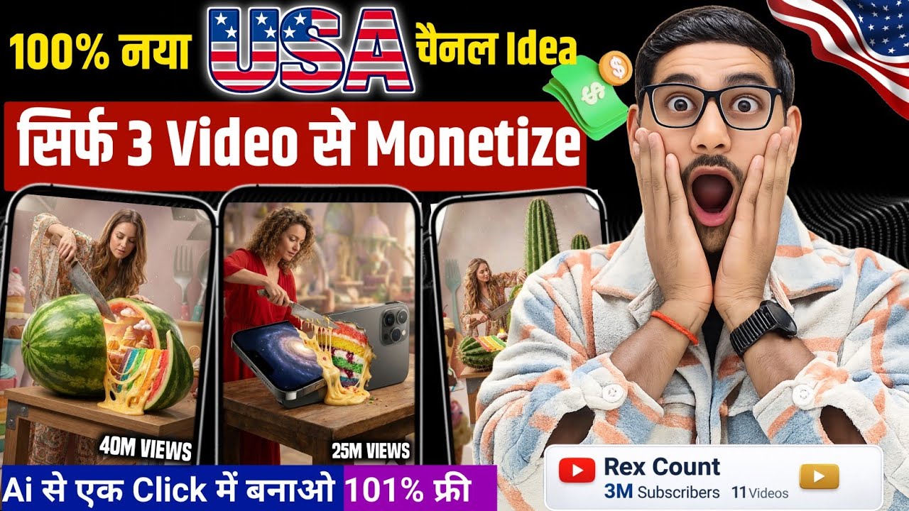 USA AI Shorts Channel Kaise Banaye | New USA Channel Ideas 2026 🔥 High CPM Low Competition Niche