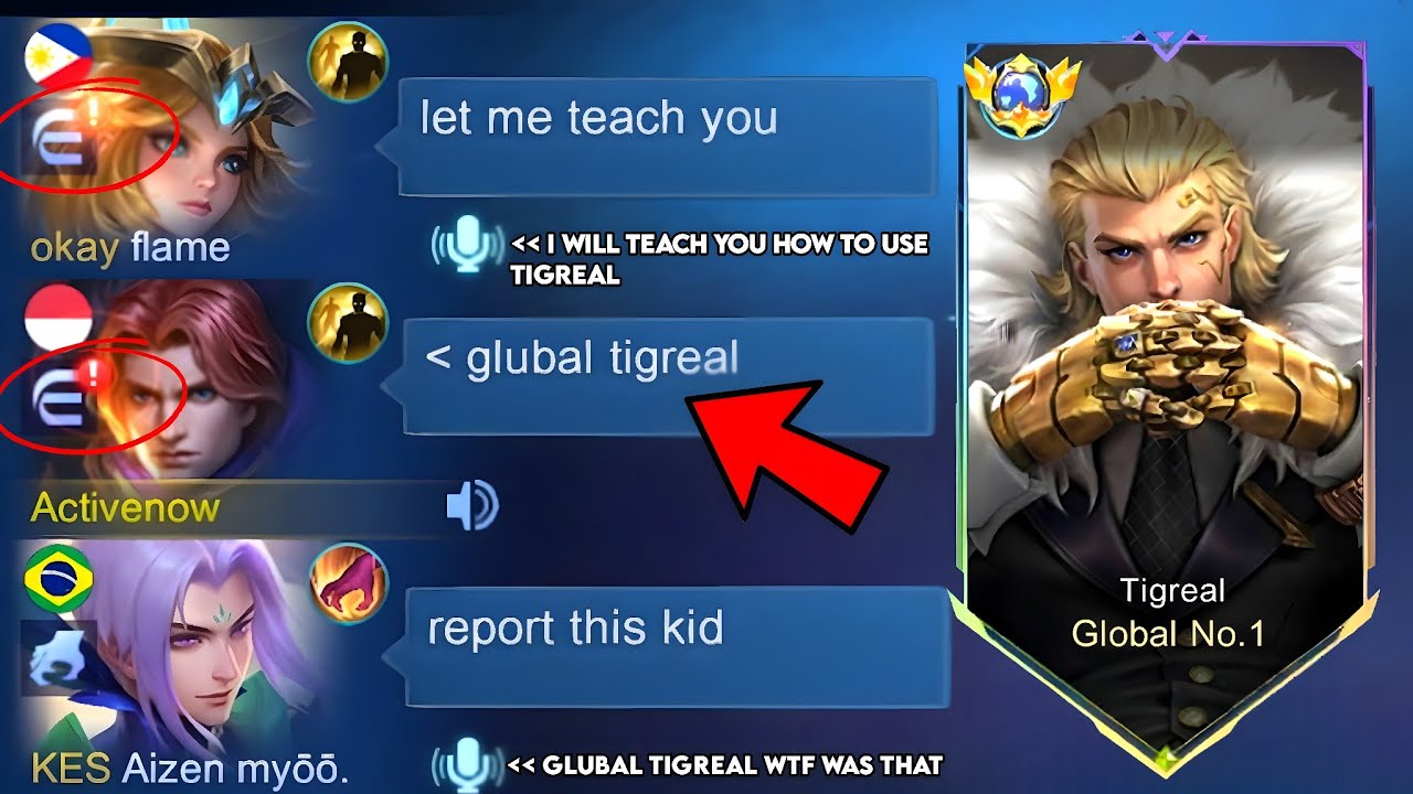 I PRETEND NOOB IN RANK AND MY TEAMMATES TEACH ME HOW TO USE TIGREAL!! (open mic crazy reaction🤣)