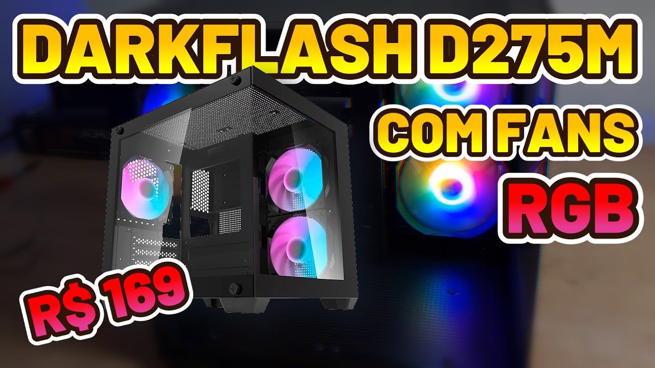 GABINETE AQUARIO AIGO DARKFLASH DURIN D275M COM FANS RGB | COMPACTO BOM E BARATO DA PICHAU