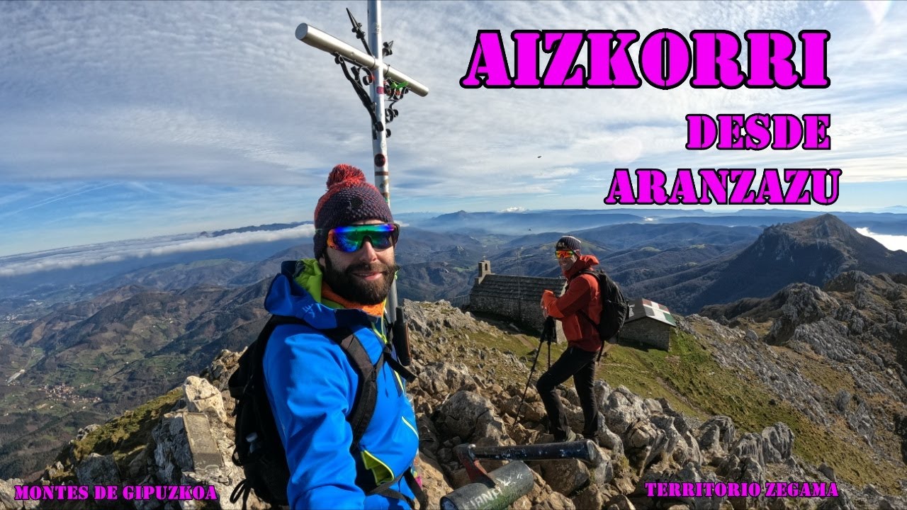 AIZKORRI Y AITXURI DESDE EL SANTUARIO DE ARANZAZU/ MONTES DE GIPUZKOA/ URBIA/ 4K