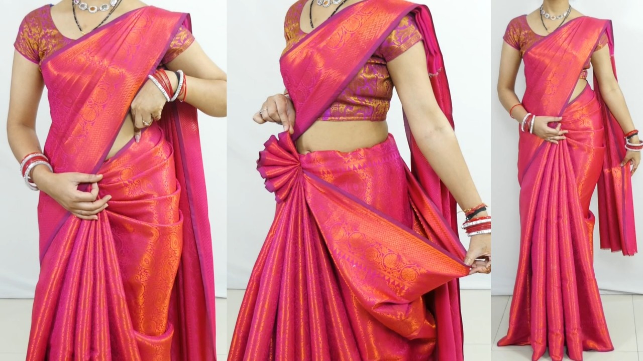 How to Look Slim and Tall in a Heavy Saree | Easy Draping Tricks | Full saree draping tutorial