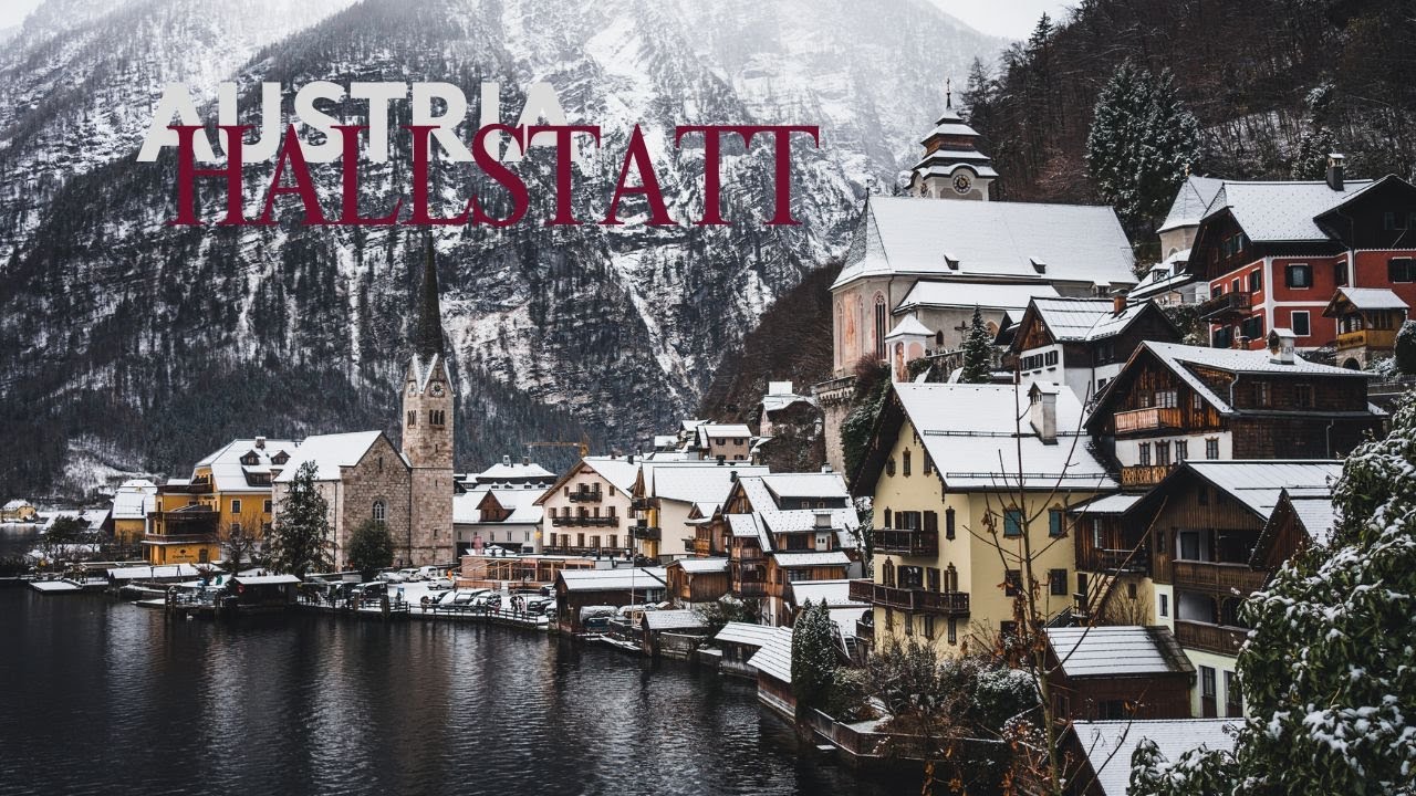Hallstatt, Austria walking tour : A slice of Heaven on earth   | Christmas |Snowing |Skywalk |4K