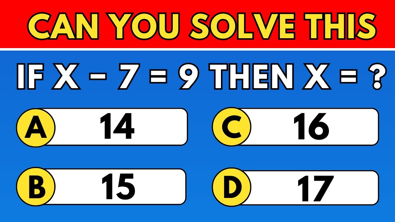 How Good Is Your Math? 🧮 BASIC MATH QUIZ (Easy → Hard) Part 02