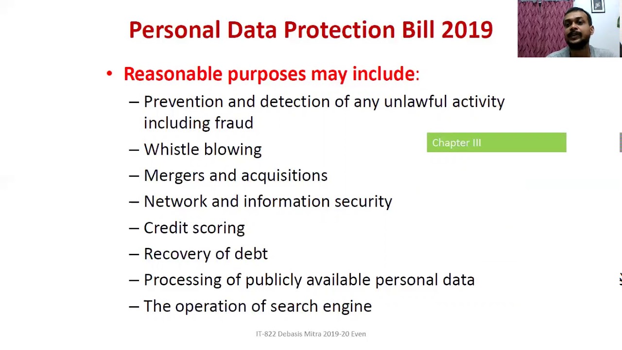 Lecture 10: Personal Data Protection Bill 2019