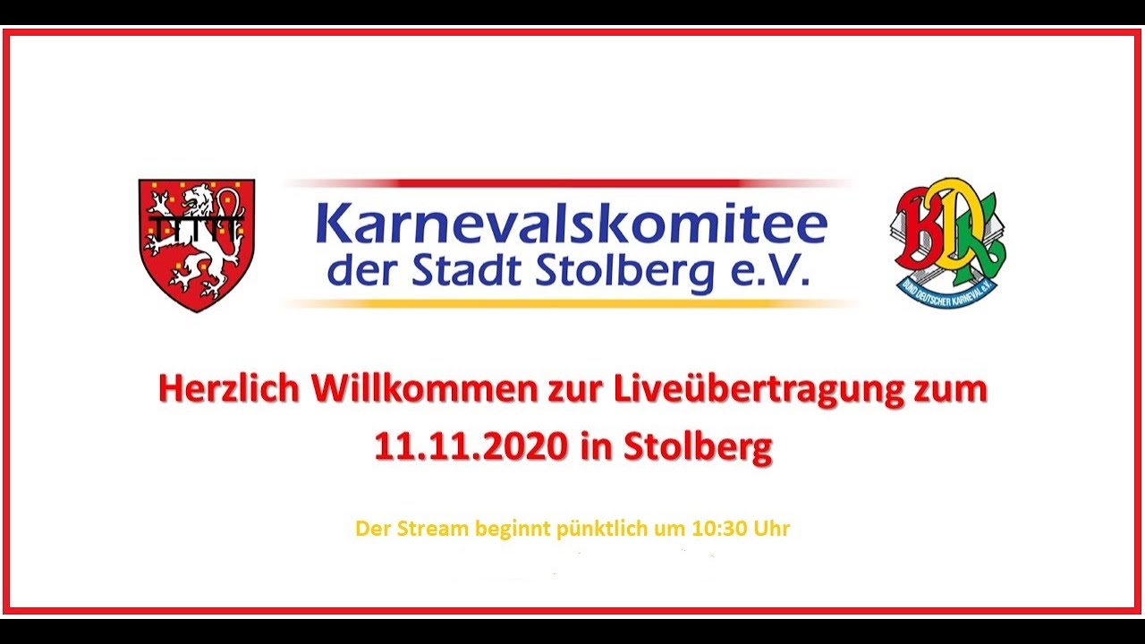 Digitale Sessionseröffnung 11.11.2020 in Stolberg