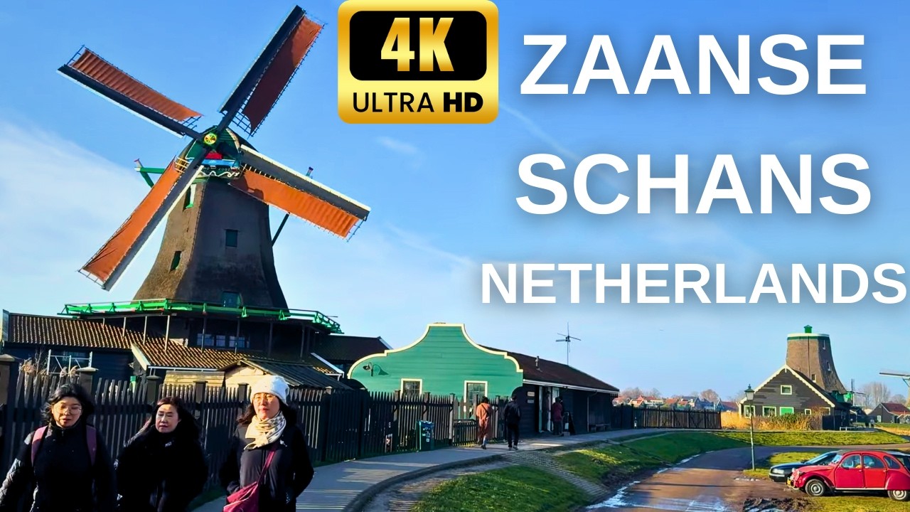 Zaanse Schans Windmills: Netherlands Walking Tour with subtitles/commentaries