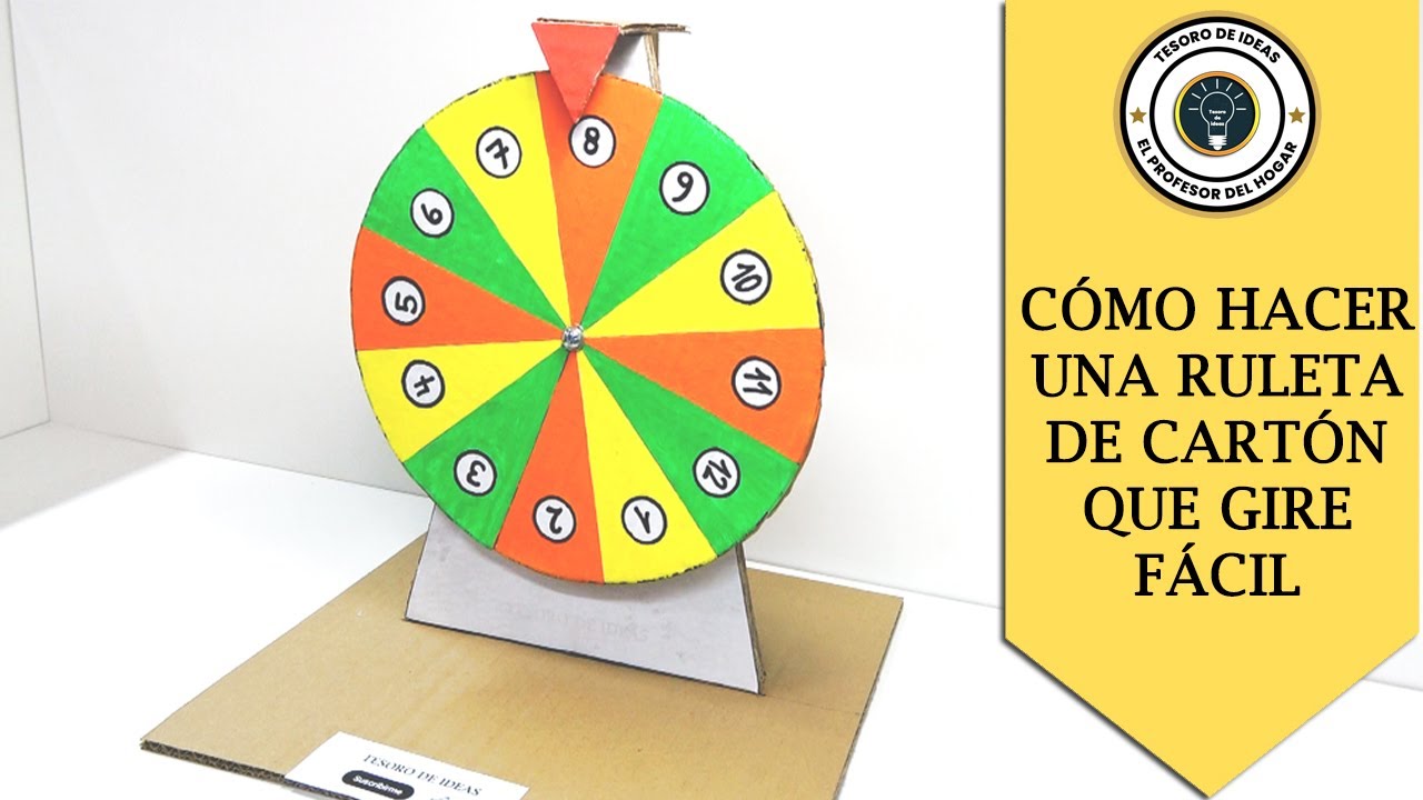 ruleta de cartón reciclado con plantillas gratis