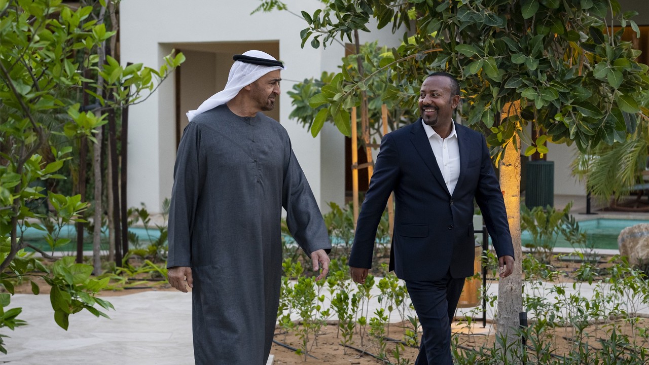 رئيس الدولة ورئيس وزراء إثيوبيا يبحثان علاقات التعاون والتطورات الإقليمية