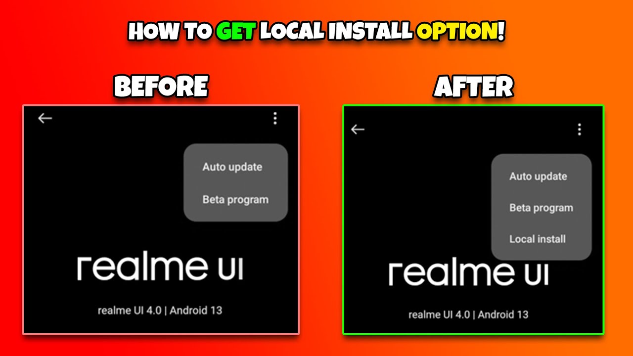 How To Get Local Install Option In Realme Devices | Rollback | New Update | Realme UI 4.0