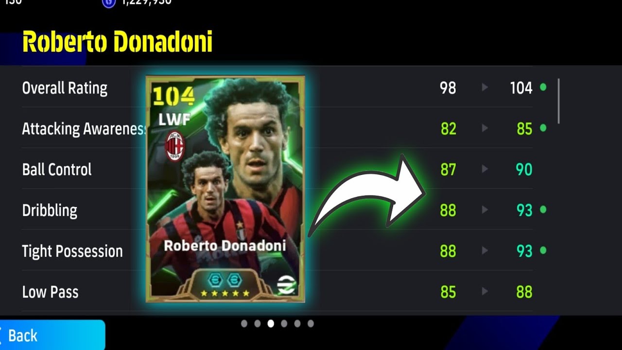 Najlepszy darmowy przewodnik treningowy Epic Roberto Donadoni 104 oceniony w Efootball 2026 Treas...