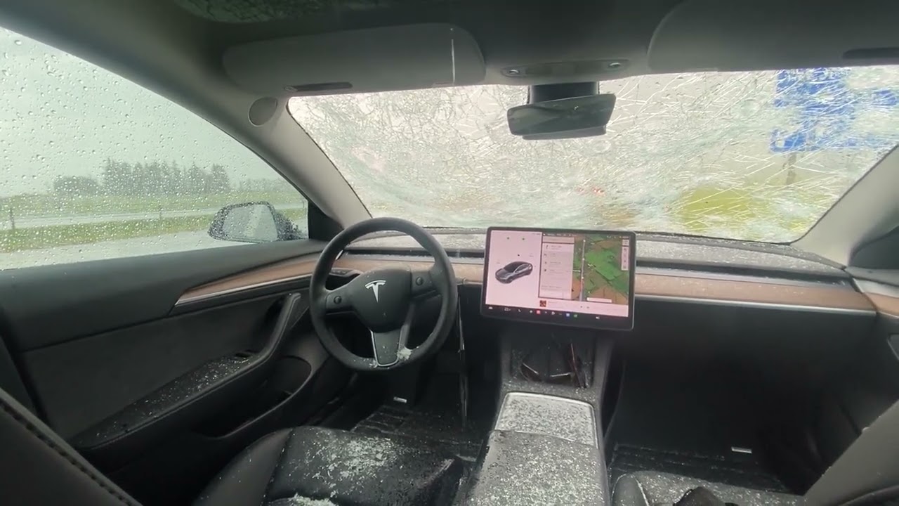Tesla Model 3 After Severe Hail Storm Damage
