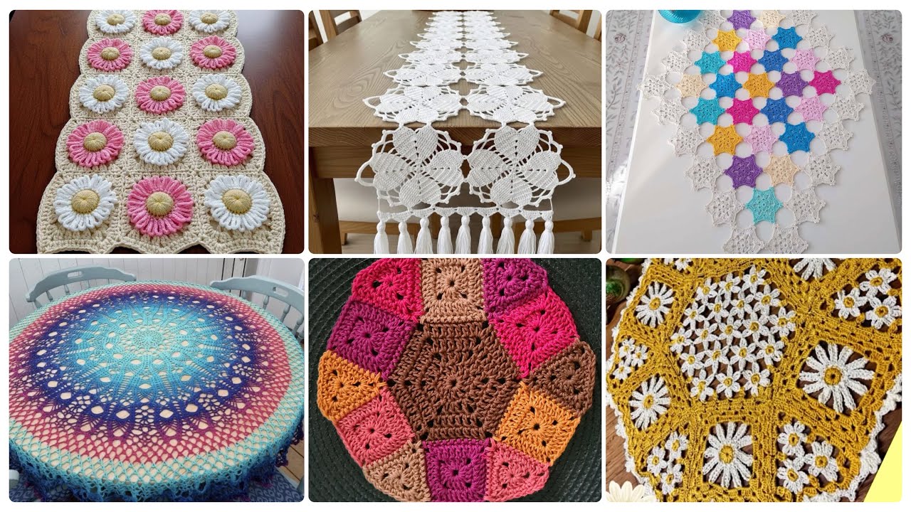 Очень классные и интересные идеи для вязаных скатертей-дорожек 🌹🌹🌹 #вязанаяскатерть #вязаныйдекор...