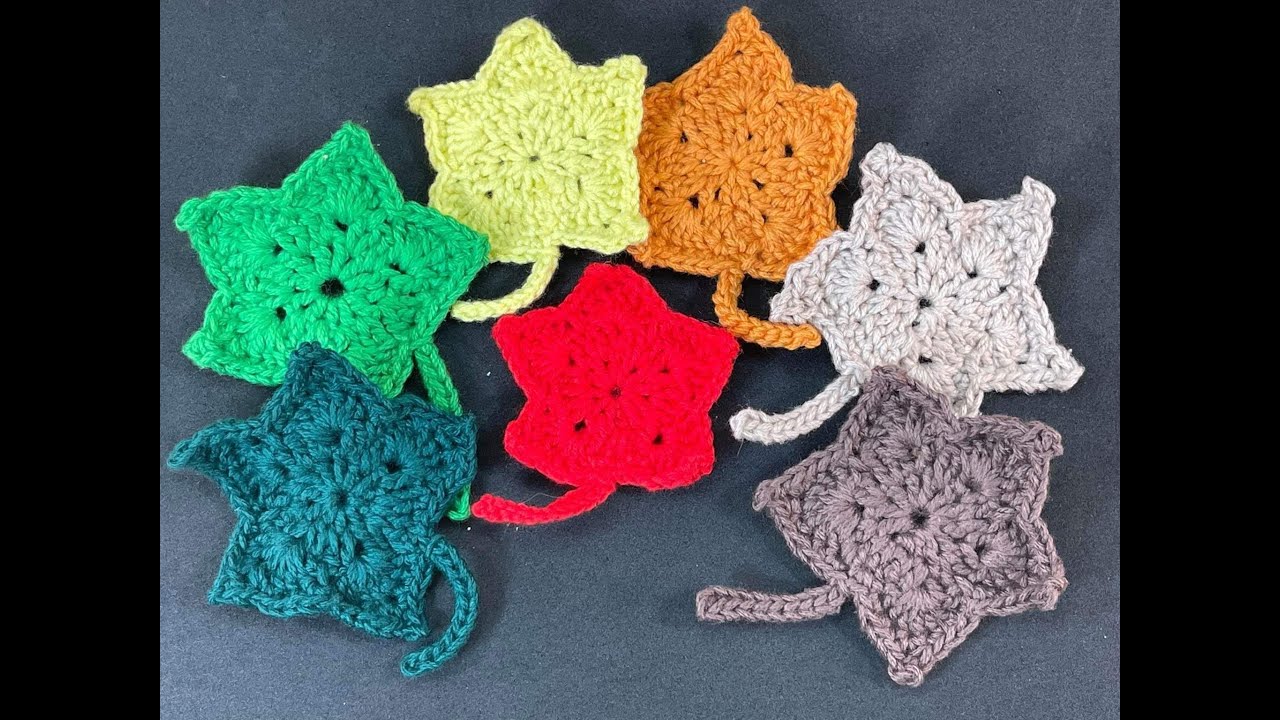 DIY Come creare FOGLIE AUTUNNALI COLORATE all'uncinetto Crochet. Fai da te.