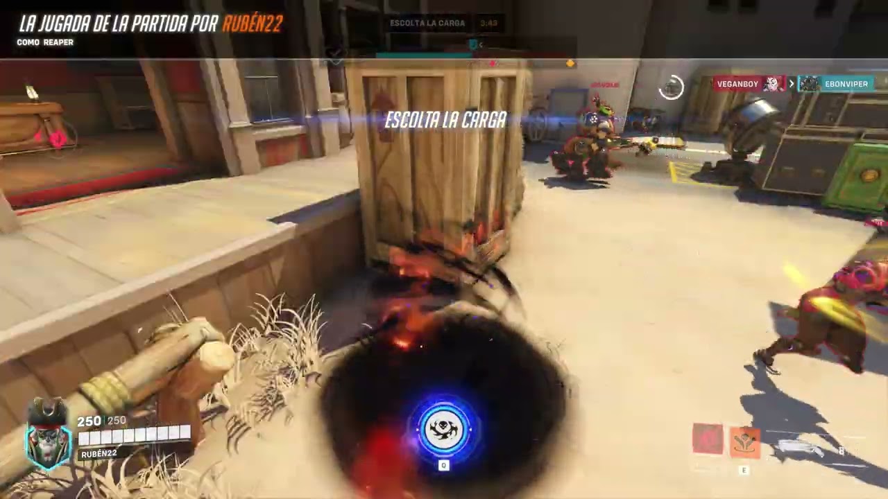 Mi una de mis mejores jugadas hasta el momento con reaper #overwatch #overwatch2 #reaper