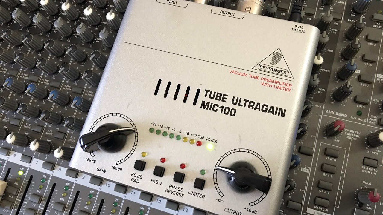 Behringer MIC100 tube preamp col contrabbasso recensione Double Bass Test review