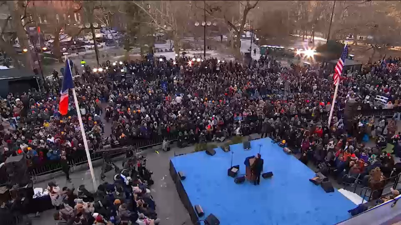 Thousands gather near City Hall for Mamdani's inauguration block party