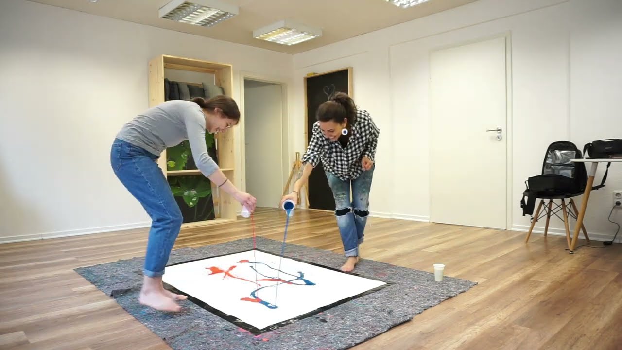 Actionpainting in der Mal-& Zeichenschule Bamberg