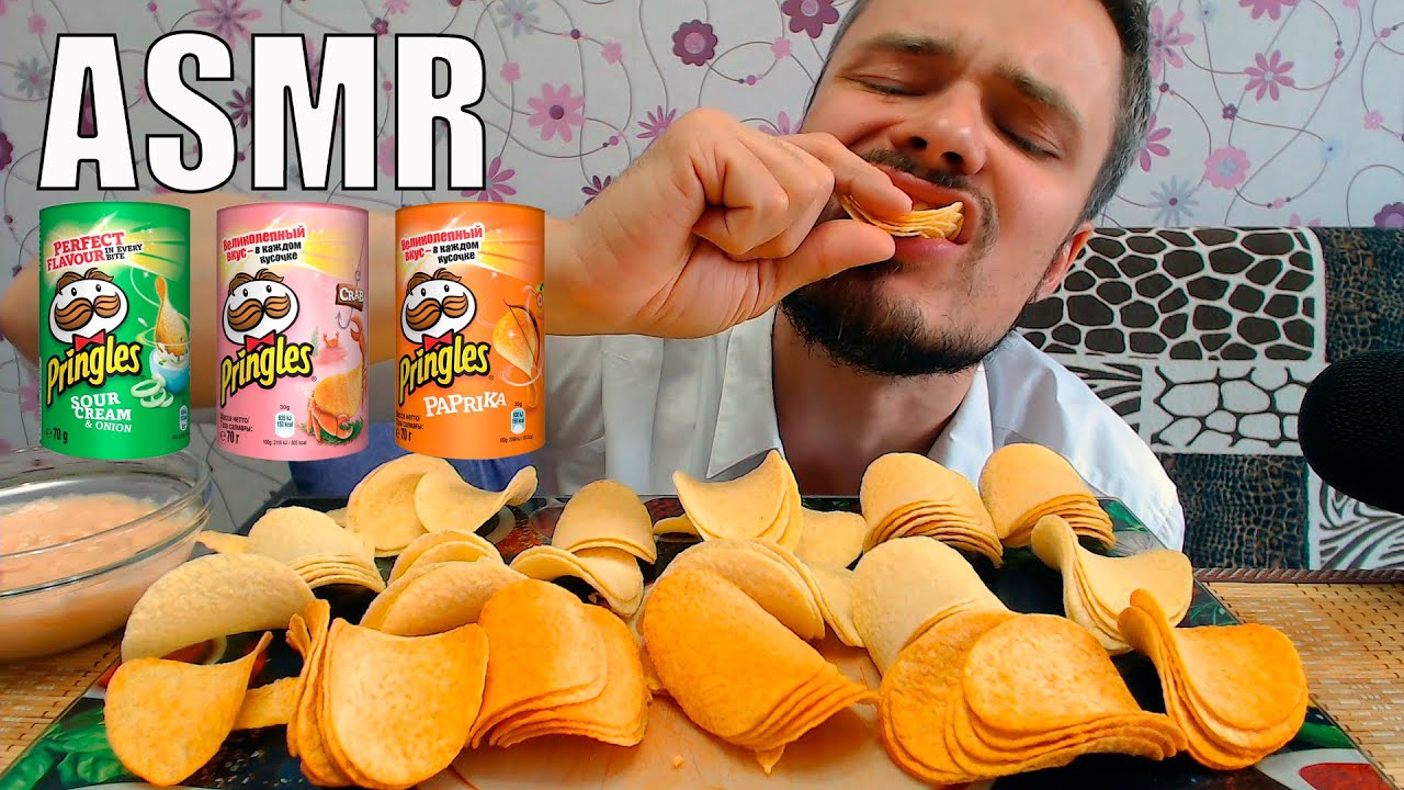 ASMR Chips Pringles Mukbang No Talking, Eating Show 먹방 | АСМР Чипсы  Принглс Мукбанг