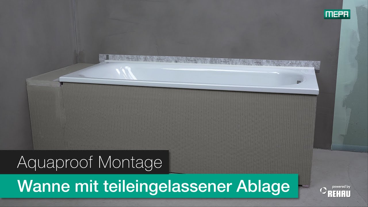 Wannendichtband MEPA Aquaproof - Montage Badewanne mit teileingelassener Ablagefläche
