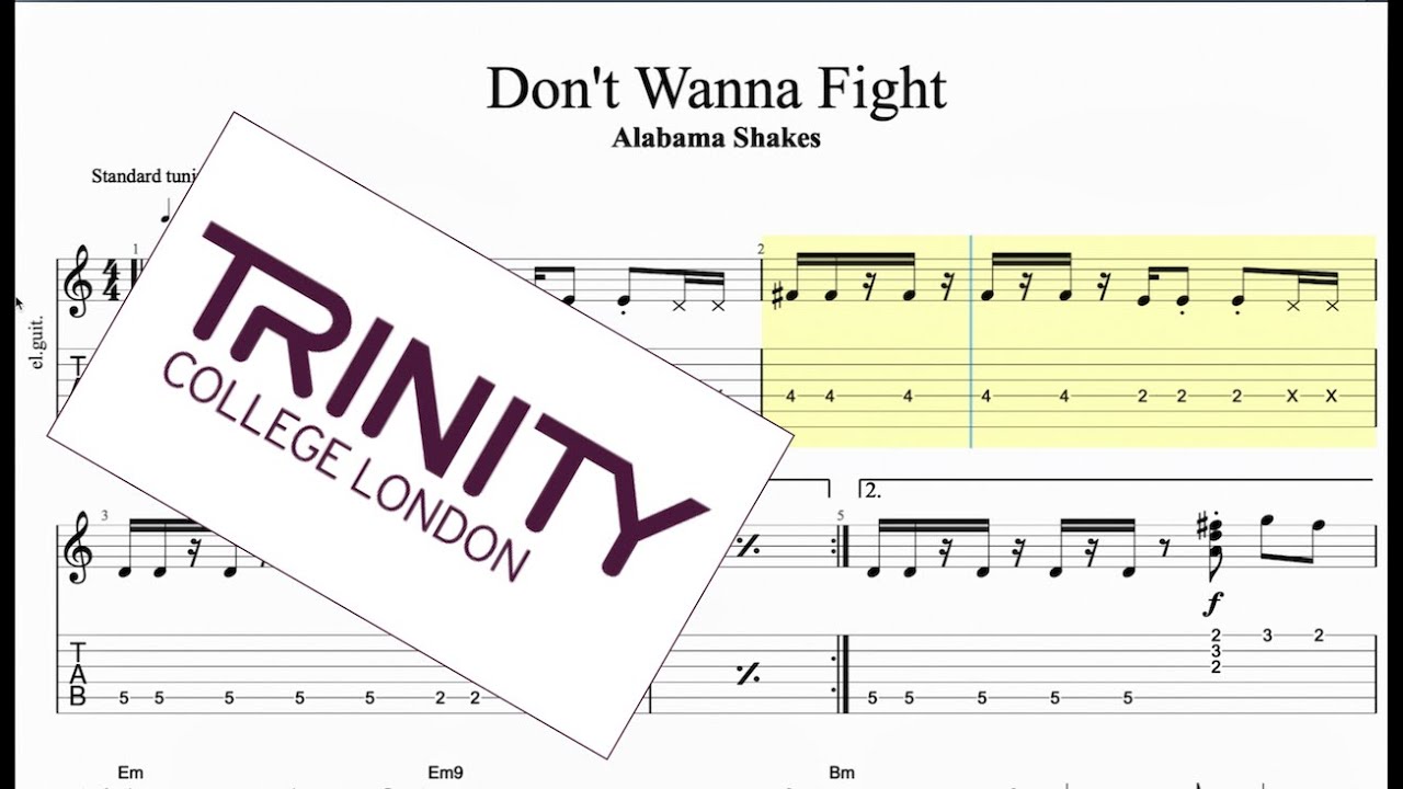 Don't Wanna Fight Trinity Grade 3 Guitars