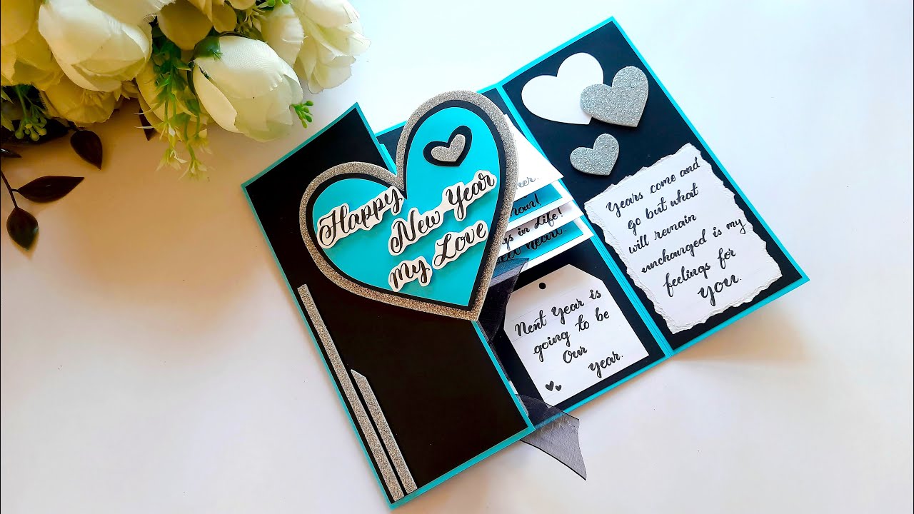 DIY Happy New Year Greeting Card | Beautiful Handmade Greeting Card | New Year Special | Tutorial