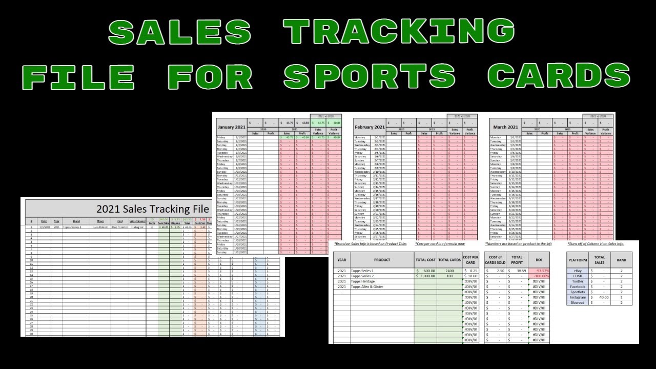 **UPDATED FOR 2025** Microsoft Excel Sports Card Sales Tracking File (Link in Description)