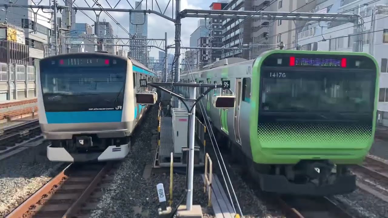 【ジョイント音】 御徒町駅横を通過していく列車達+おまけ