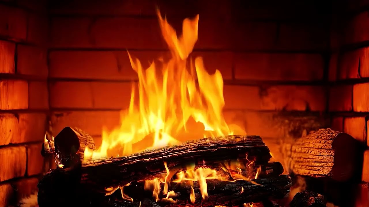 Fireplace Evening Ambience 🔥 Burning Logs, Crackling Sounds & Ultimate Calm Relaxation